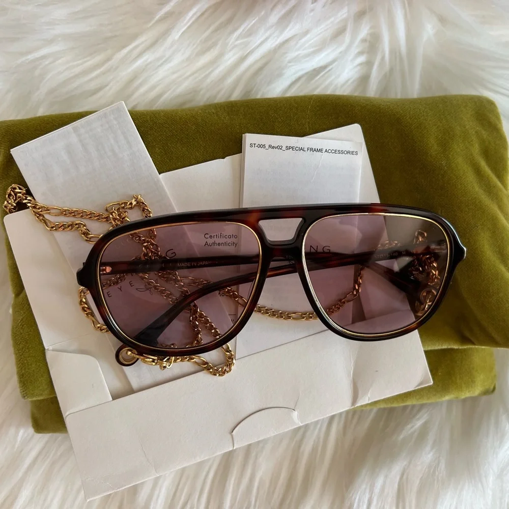 Gucci tortoise shell Sunglasses Aviator Style - Picture 16 of 17